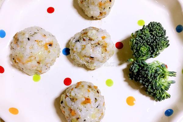 鳕鱼彩色饭团的做法图解6