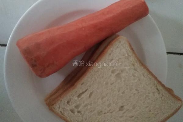 鸡蛋胡萝卜土司卷的做法图解1
