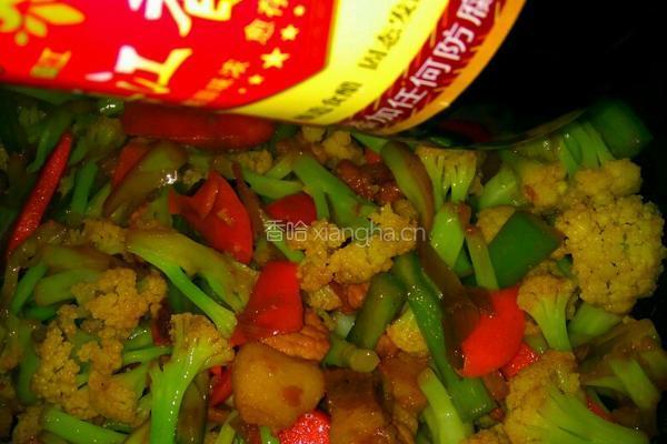 五花肉炒有机菜花的做法图解13