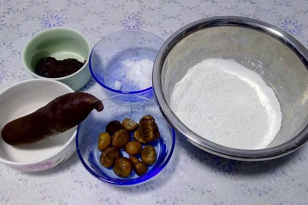 紫薯板栗营养汤圆的做法图解1