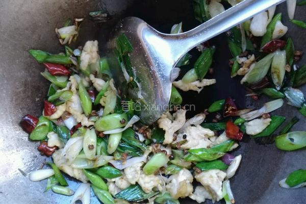 蒜苗炒肉的做法图解6