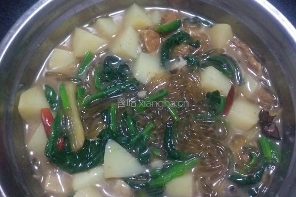 猪肉菠菜顿粉条的做法图解8