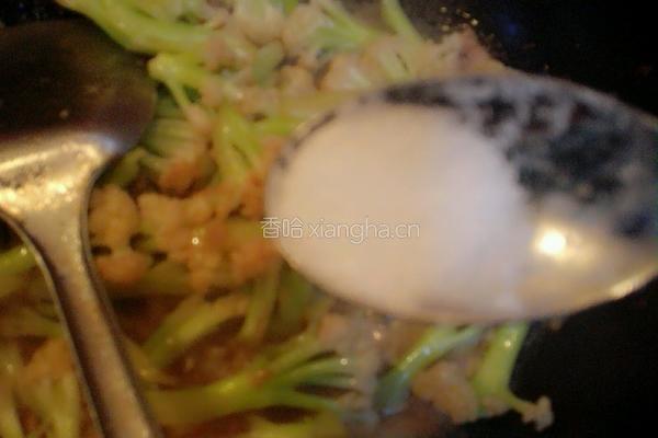 有机菜花炒肉的做法图解11