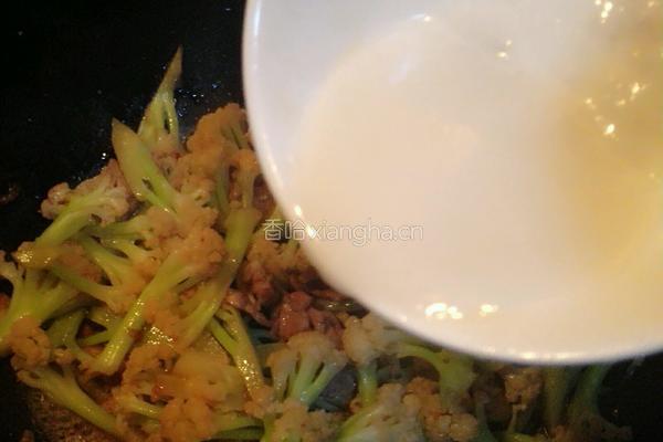 有机菜花炒肉的做法图解12