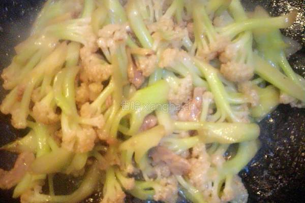 有机菜花炒肉的做法图解13