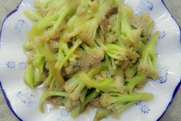 有机菜花炒肉的做法图解14