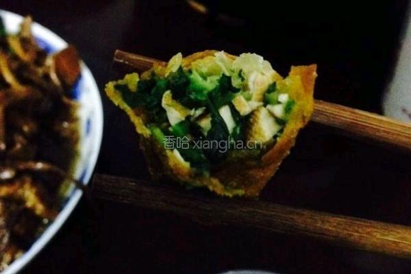 荠菜香干春卷的做法图解11