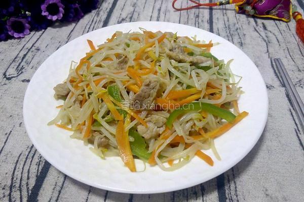 豆芽菜炒肉的做法图解10