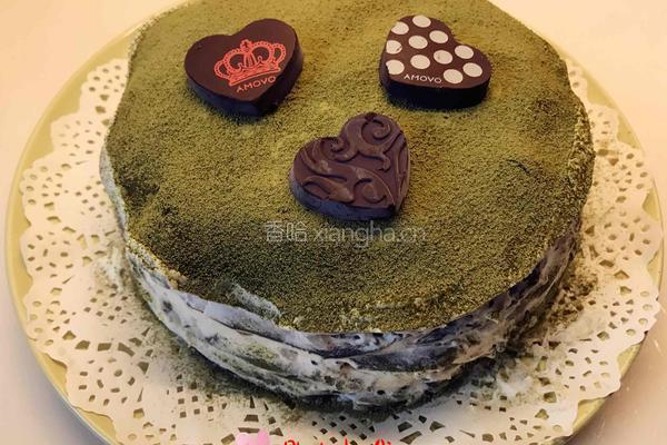抹茶榴莲草莓芒果火龙果千层蛋糕的做法图解4