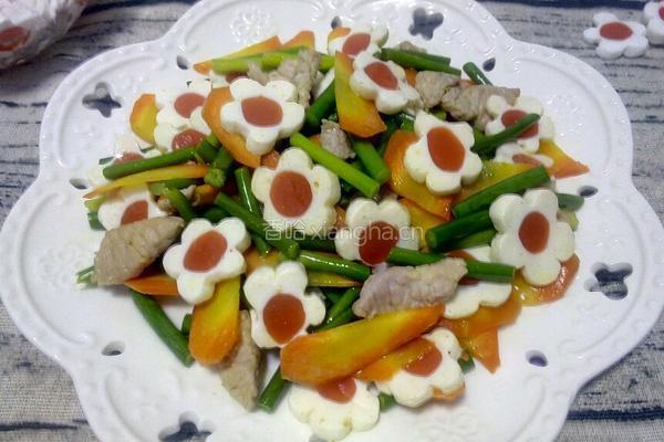 魔芋梅花蒜苔炒肉的做法图解13