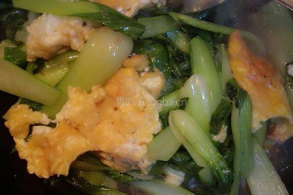 油菜炒鸡蛋的做法图解7