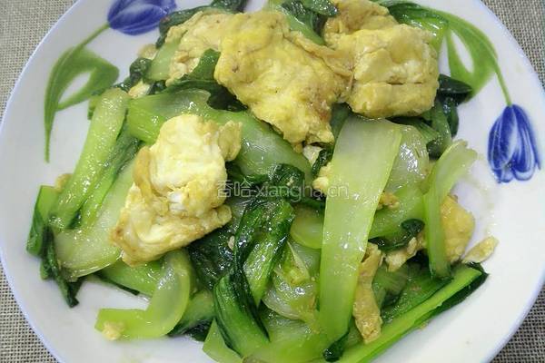 油菜炒鸡蛋的做法图解9