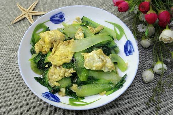 油菜炒鸡蛋的做法图解10