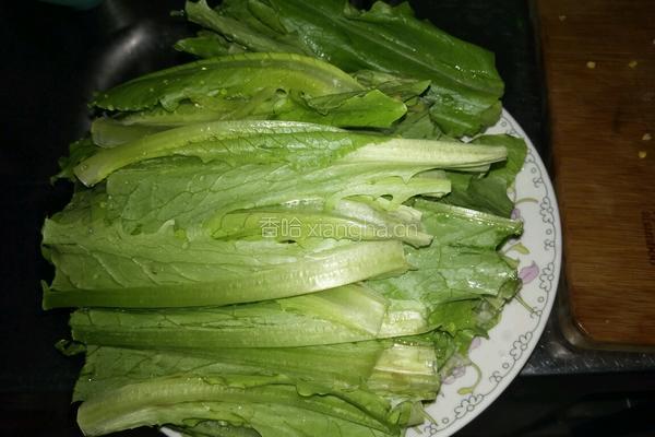 蒜蓉油麦菜的做法图解2