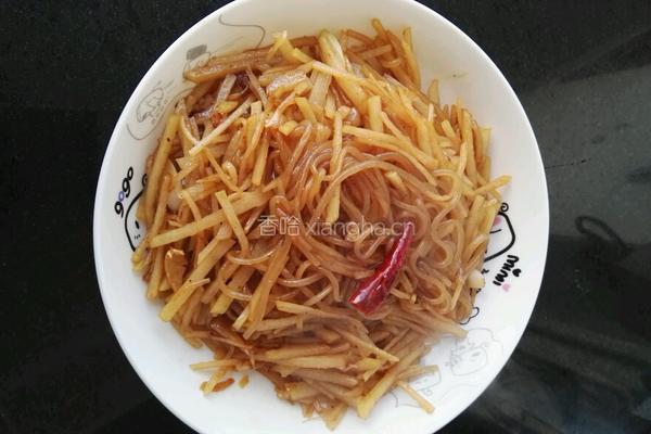 土豆丝炒粉条的做法图解9
