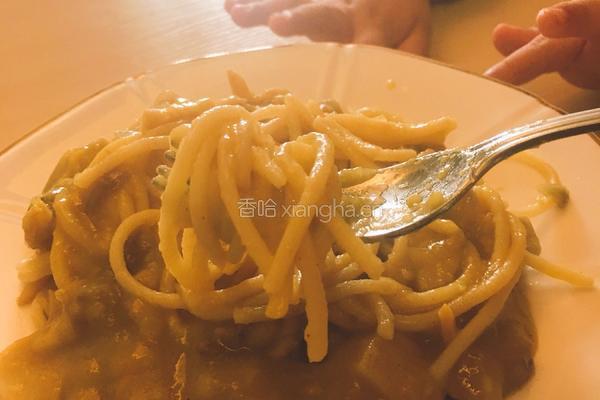 咖喱海鲜意大利面的做法图解6