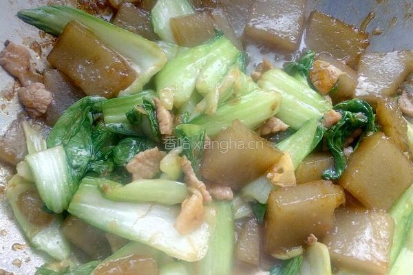 油菜粉坨炒肉的做法图解9