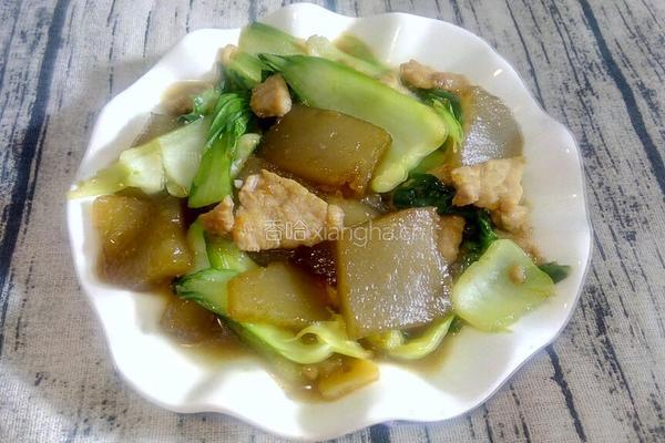 油菜粉坨炒肉的做法图解10