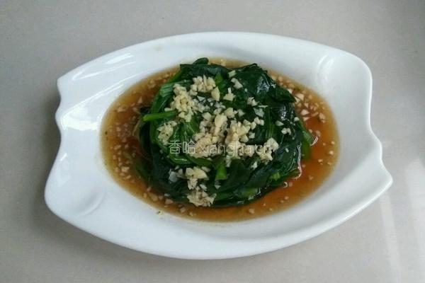 蒜蓉醋汁菠菜的做法图解8