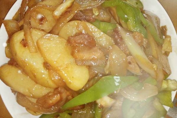 土豆青椒圆葱炒肉片的做法图解10