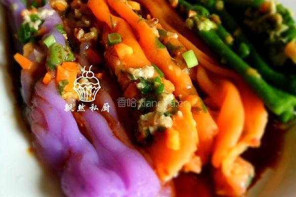 梦幻彩色肠粉的做法图解16