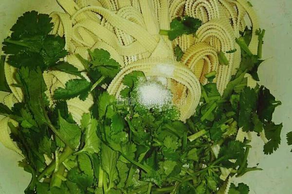 香菜拌豆皮的做法图解3