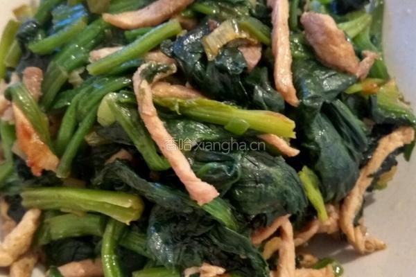 肉丝炒菠菜的做法图解3
