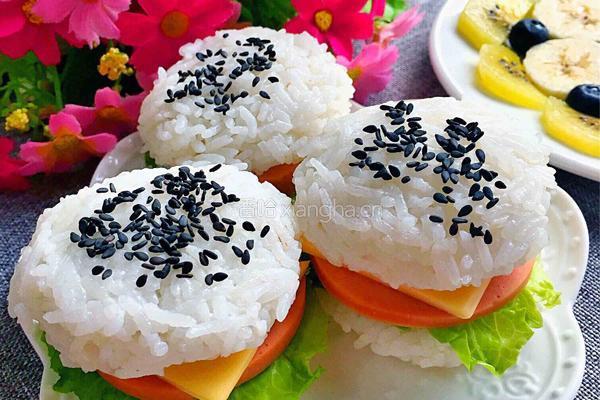 火腿芝士米汉堡的做法图解6