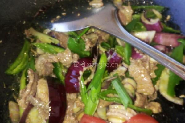 小炒青菜羊肉的做法图解5