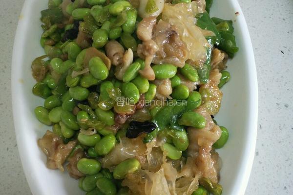 毛豆炒鸡拐筋