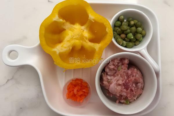 彩椒酿肉（烤箱版）的做法图解1