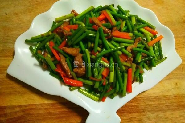 肉炒蒜台的做法图解12