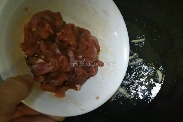 肉炒蒜台的做法图解4