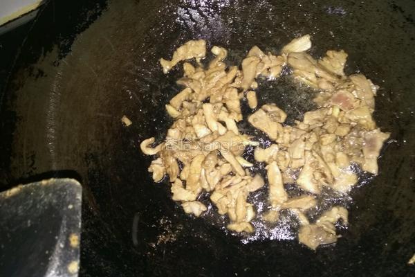 肉炒蒜台的做法图解5