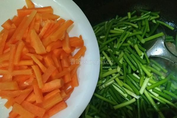 肉炒蒜台的做法图解7