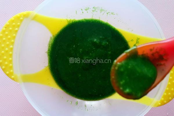 菠菜米粉泥辅食的做法图解5