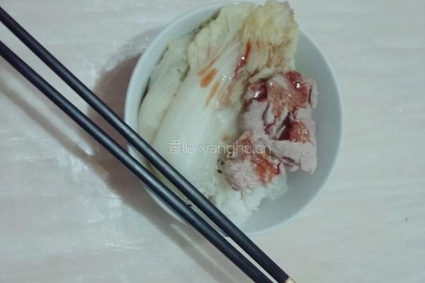 白菜豬肉蓋飯的做法图解4