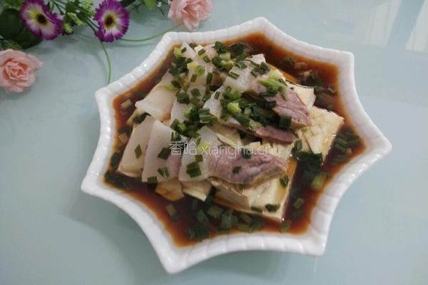 咸肉蒸白豆腐干