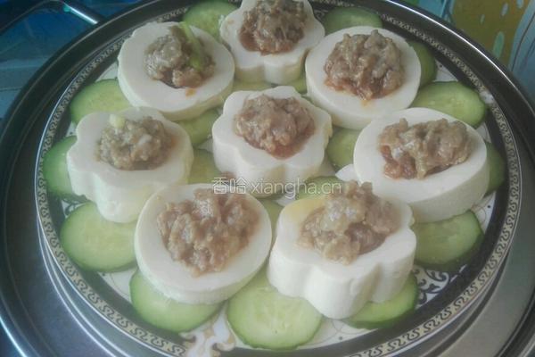 虾仁肉末蒸豆腐的做法图解4