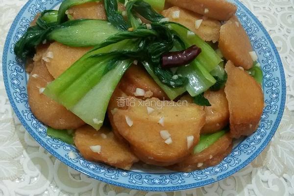 青菜炒扎饼的做法图解4