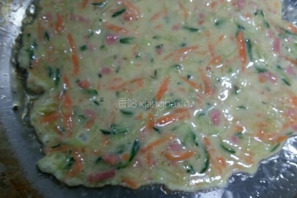 杂蔬火腿鸡蛋饼的做法图解7