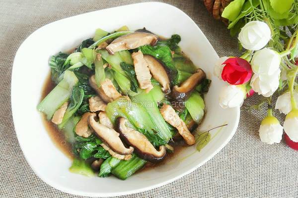 香菇油菜炒肉片的做法图解11