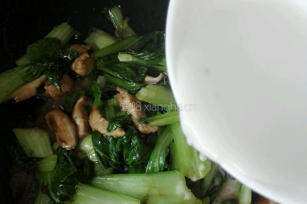 香菇油菜炒肉片的做法图解9