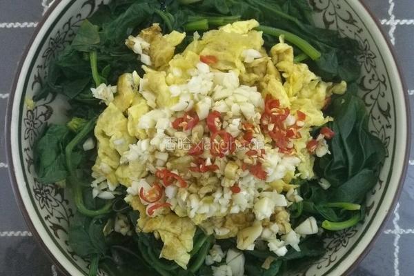 凉拌菠菜鸡蛋的做法图解7