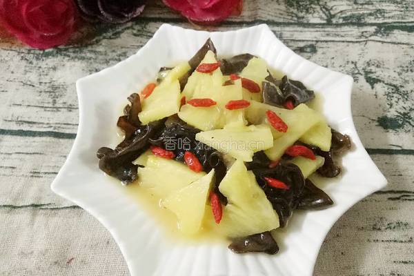 菠萝炒木耳的做法图解2