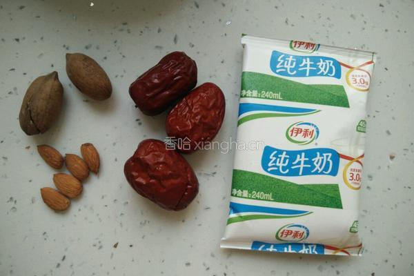 坚果红枣牛奶的做法图解2