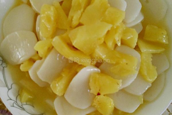 菠萝炒年糕的做法图解4