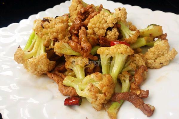 干锅肉丝菜花的做法图解11
