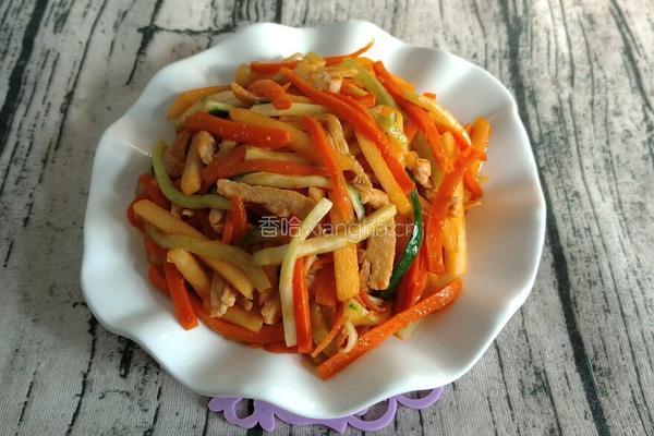 苹果炒鸡肉丝的做法图解11