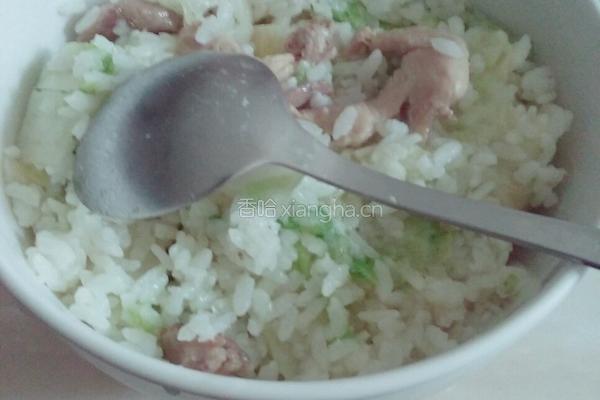 大白菜雞肉燜飯的做法图解4